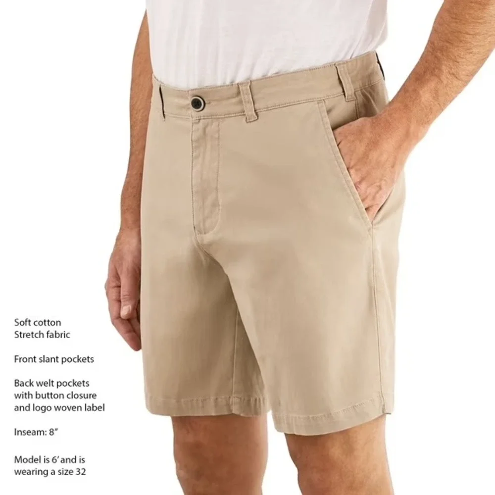 NWT Sperry Men's Flat-Front Shorts Size 32 Khaki